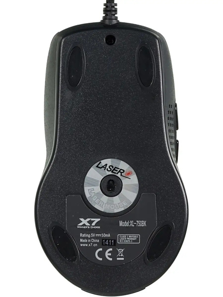 Игровая мышь USB A4Tech XL-750BK лазерная 3600dpi, кабель 1.8м, Black