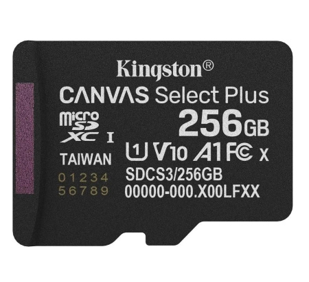 Карта памяти MicroSDHC 256Gb Kingston Class10 UHS-I U1 [SDCS3/256GB] (SD адаптер)