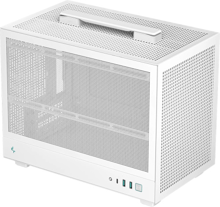 Корпус MINI-ITX Б_БП Deepcool CH160 MESH WH (2*USB3.0,Type-C,Audio,TG,белый,ручка)
