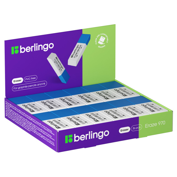 Ластик BERLINGO "Eraze 970", прямоугольный (BLc_00970)