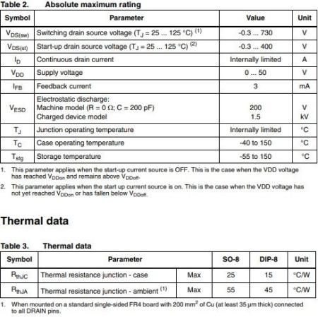 микросхема VIPer22a, ШИМ-контроллер, DIP8