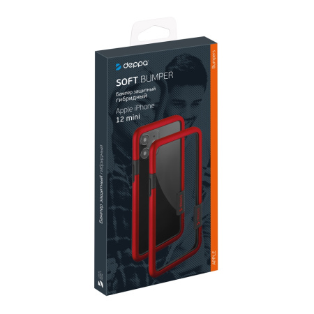 Бампер для iPhone 12 mini Deppa Soft Bumper Красный (870050)