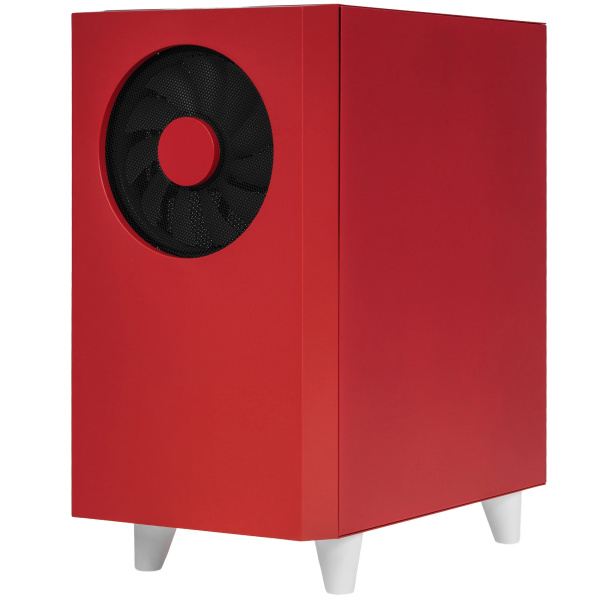 Корпус без блока питания/ Case WIZMAX EM1, Mini-Tower, TG, 1x160mm + 1x120mm LED, 1xUSB-A 3.0 + 2xUSB-A 2.0, mATX, mITX, Woofer Red (EM1 Woofer Red)