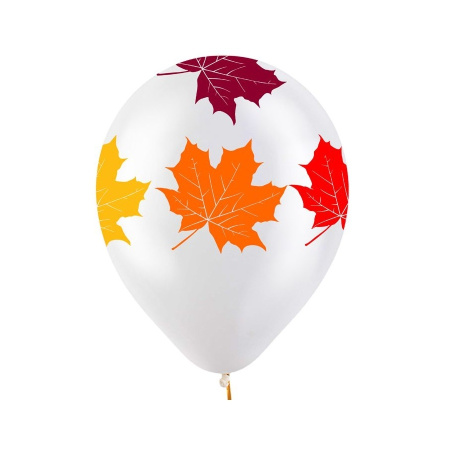 Шары воздушные "12 Осенние листья Разноцветные" набор, 50шт. (312755-50)