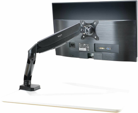 Кронштейн для мониторов ЖК Buro M1 черный 17"-27" макс.9кг крепление к столешнице поворот и наклон, черный