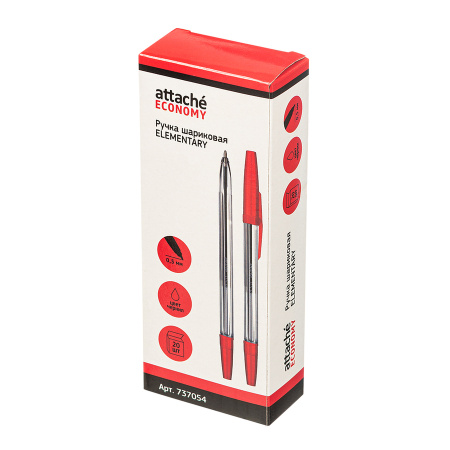 Ручка шариковая Attache "Elementary" красная (737054)
