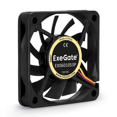Кулер в корпус 60x60x10 ExeGate EX06010S3P (2500rpm/3pin/подшипник скольжения)
