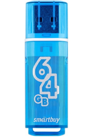 Флеш-накопитель USB2.0 64GB SmartBuy Glossy (SB64GBGS-B) синий