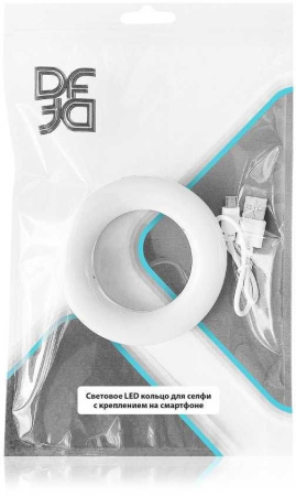 Световое LED кольцо для селфи с креплением на смартфоне DF LED-02 (white)
