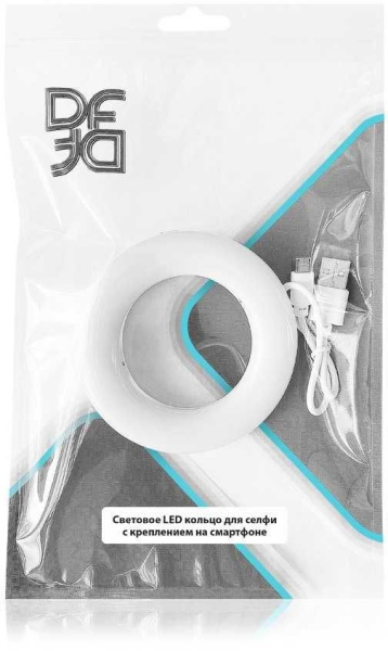 Световое LED кольцо для селфи с креплением на смартфоне DF LED-02 (white)