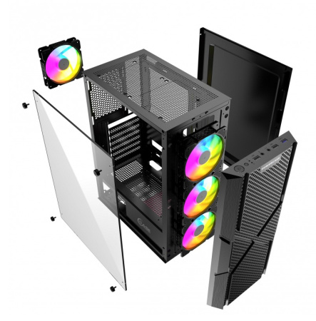 Корпус ATX Б_БП Powercase Mistral T4B (USB3.0, Audio, WN, LED, черный)[CMITB-L4]