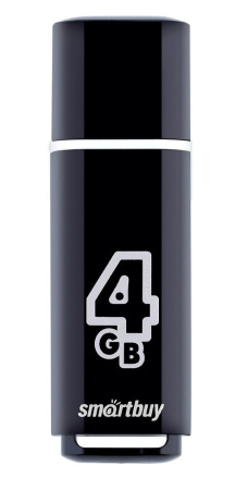 Флеш-накопитель USB2.0 4GB SmartBuy Glossy (SB4GBGS-K) черный