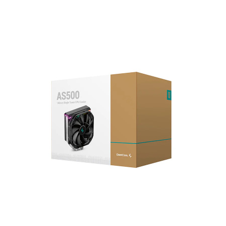 Кулер S115x/1200/1700/20XX/AM5/AM4 DEEPCOOL AS500 (220W/140mm/500-1200rpm/Al+Cu/ARGB/5 тепл. трубок)