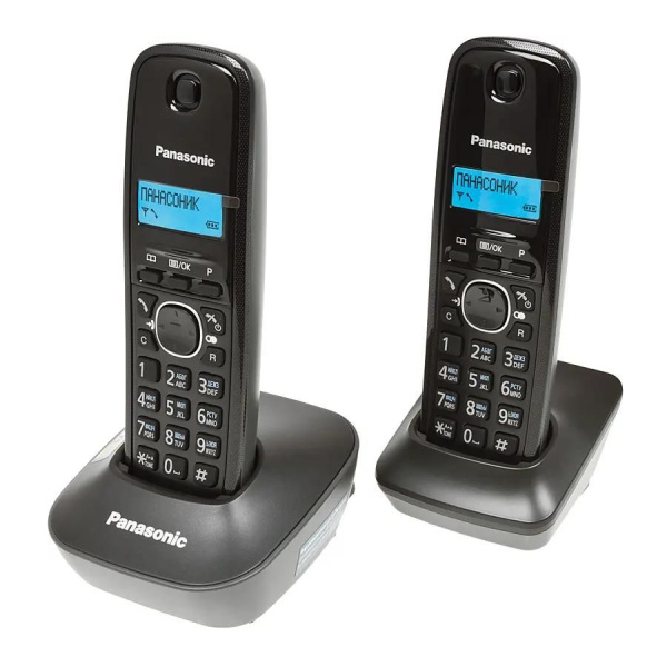 Радиотелефон Panasonic KX-TG1612RUH,серый 2трубки/50м/300м/АОН/книга_50номеров/-/-/-/15-170ч/550мАч