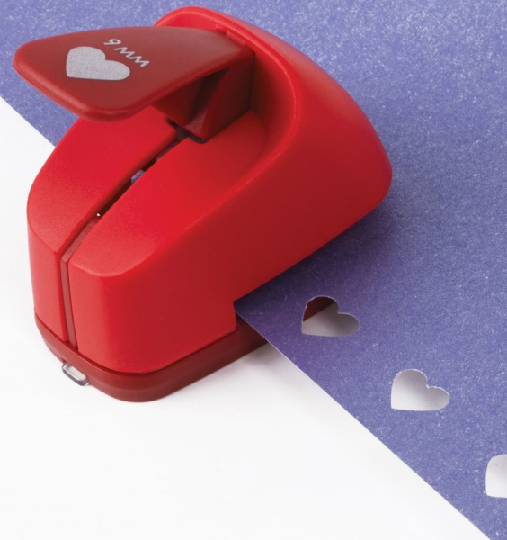 Дырокол фигурный "Сердце", диаметр вырезной фигуры 9 мм, ОСТРОВ СОКРОВИЩ, 227146