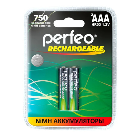 Аккумулятор Ni-MH AAA Perfeo 750mAh/1.2в блистер 2шт.
