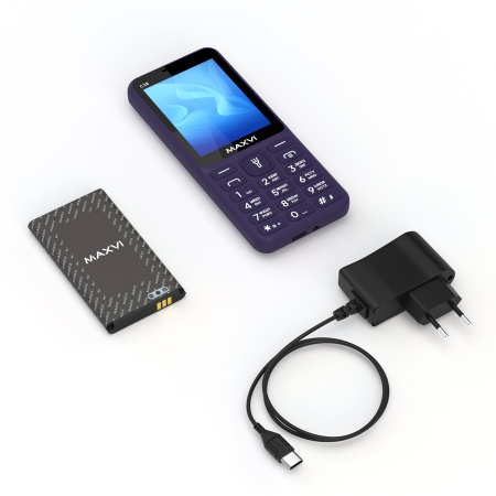Сотовый Maxvi C38 Purple 2sim/2.8"/240*320/microSD/0.5МП/Bt/1800мАч/моноблок