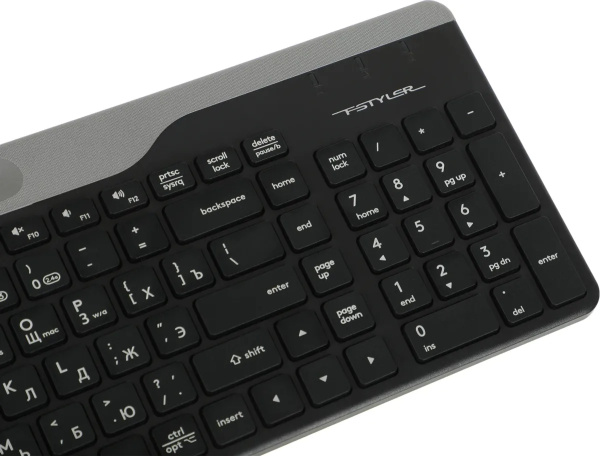 Клавиатура Беспроводная A4Tech Fstyler FBK25 радиус действия до 10м, черный/серый